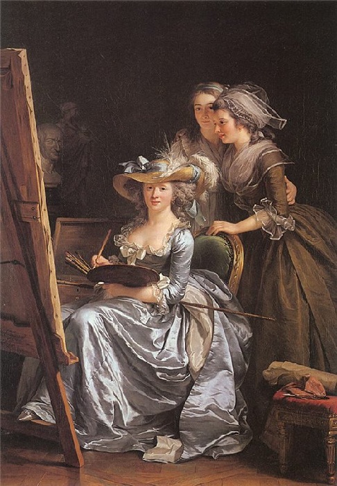  Автопортрет с двумя моделями. (1785г.) Автор: Аделаида Лабиль-Жиар. 